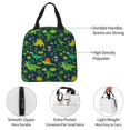 thumbnail image 3 of Pofeuu Dinosaurs and Tropical Leaves and Flowers Print Lunch Bag Lunch Box Insulated Lunch Bag Adult Lunch Box for Men and Women, 3 of 5