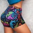 thumbnail image 4 of Salouo Neon Graffiti Urban Art Print Women's Athletic Shorts,Booty Shorts Biker Shorts High Waisted Elastic Workout Shorts for Yoga Gym Running Sports-Medium, 4 of 8