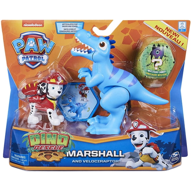 Dinosaurio de Rescate PAW Patrol Marshall y Velociraptor