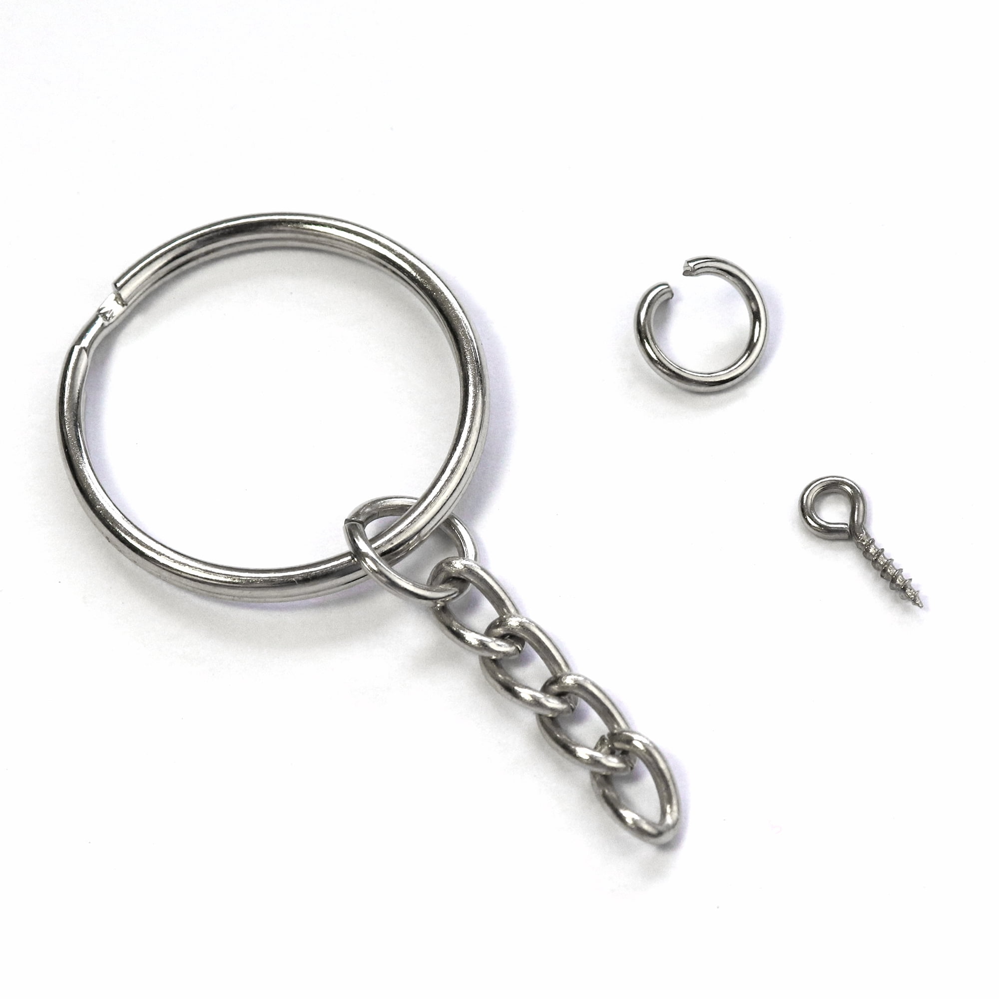 アクセサリー AT LAST key ring with pin Split Key Ring with Chain, Open Jump Ring and Screw Eye Pins 1
