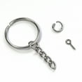 thumbnail image 5 of Split Key Ring with Chain, Open Jump Ring and Screw Eye Pins 1 Inch Key Chain Nickel Plated Silver 120pcs Bulk for Crafts, 5 of 7