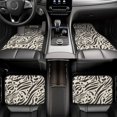 thumbnail image 7 of Crystal Fleece Car Floor Mats Set Of Four - Bottom Injection Molded For Easy Installation To Prevent Interior Contamination Suitable For Most Cars Zebra Skin Print Style Saddlebrown_1, 7 of 7