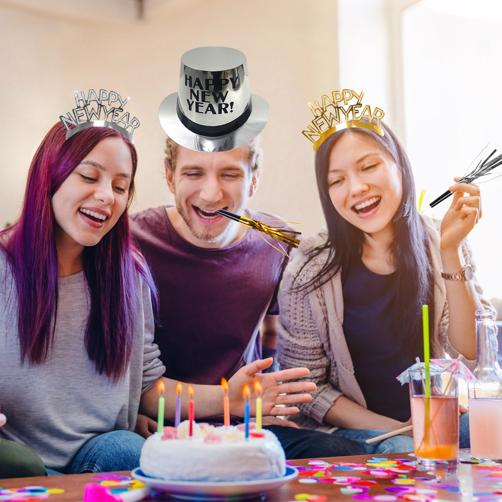 Tumao New Years Eve Party Supplies 2026, New Years Decorations 2026, Accessories includes Headband Tiara, Party Horns