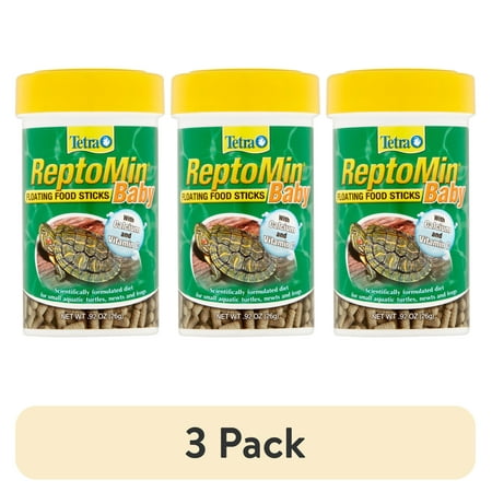 (3 pack) Tetra ReptoMin Floating Baby Food Sticks for Turtles, Newts and Frogs, .92 oz