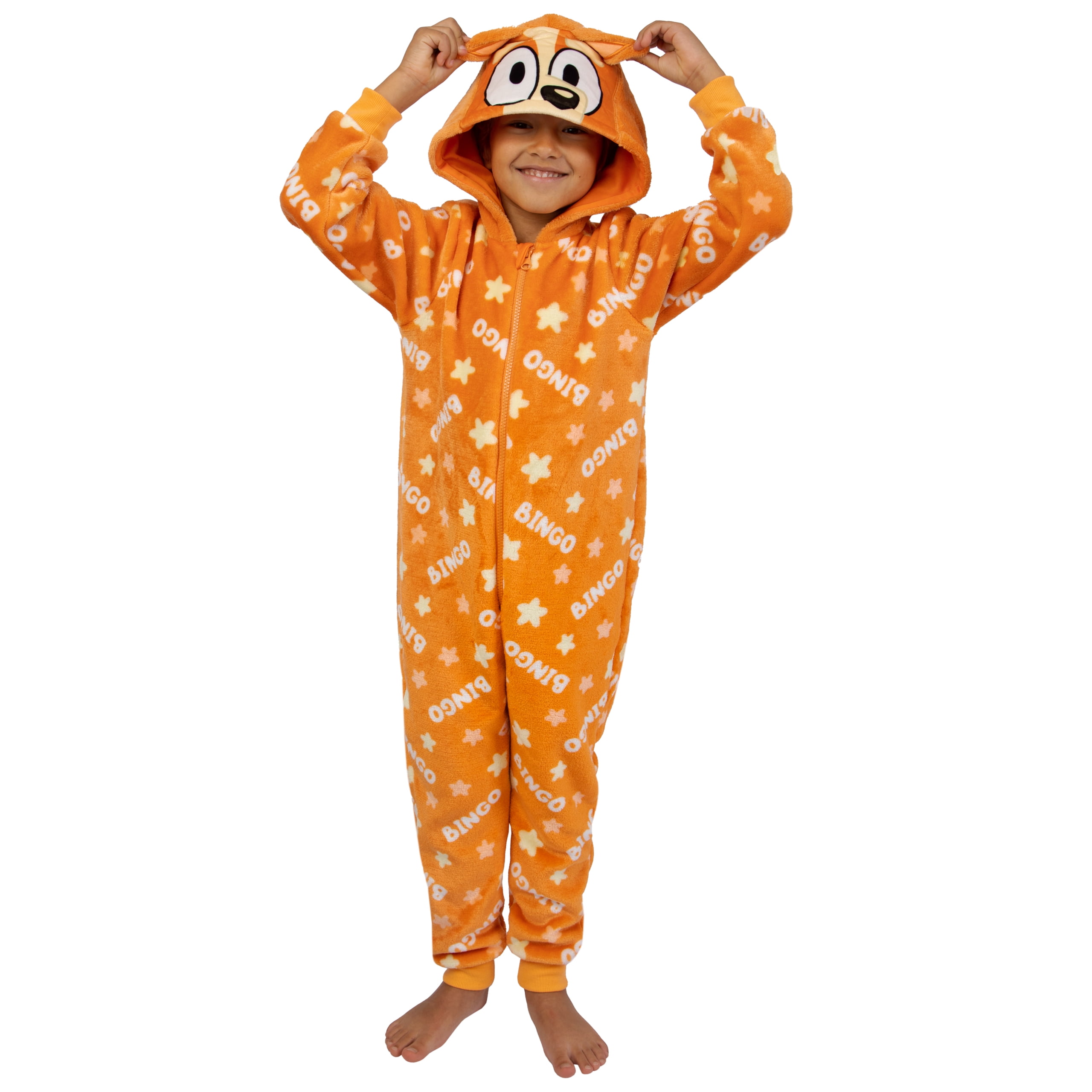 Bluey Boys Bingo Onesie With 3D Ears Orange Sizes 2T-8