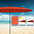 thumbnail image 5 of AEGFKD15 Ft Double Sided Patio Umbrella with Solar Lights, Extra Large Rectangle Outdoor Umbrella with 36 LED Lights & Crank Handle for Deck, Poolside, Garden, Backyard (Orange), 5 of 10