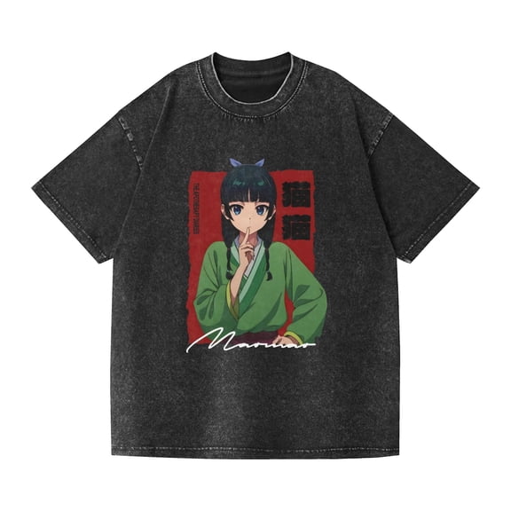 Duoxingbao Cross-border washed T-shirt anime pharmacy girl whisper casual cotton summer short sleeve men and women