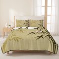thumbnail image 3 of Queen Quilt Set 90''x96'', Vintage Bamboos Lightweight Summer Bedspread Coverlet Set with 2 Pillow Shams, Ink Painting Retro Art Rustic Breathable All Season Quilt Bedding for Bedroom/Guest Room, 3 of 9