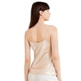 thumbnail image 2 of Defitshape Women's V Neck Cami Tops Sexy Satin Backless Summer Fitted Split Camisole Light Comfy Silky Golden Small, 2 of 4
