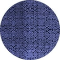 thumbnail image 1 of Ahgly Company Indoor Round Abstract Blue Modern Area Rugs, 4' Round, 1 of 4