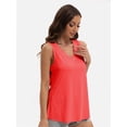 thumbnail image 6 of 3-pack Black&Deep pink&White Womens Tank Tops V Neck Summer Trendy Casual Loose Fit Flowy Sleeveless Shirts, 6 of 6