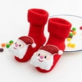 thumbnail image 2 of YESIMOLA 2Pcs Christmas Fuzzy Slipper Socks Toddler Kids Baby Boys Girls Christmas Santa Deer Anti Slip Knitted Warm Socks Christmas Fuzzy Stocking Toddler Christmas Stockings Red&Grey, 2 of 6