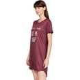 thumbnail image 3 of Stylore Nightgown for Women Night Shirt Short Sleeve Sleepwear LMS Wine XL, 3 of 6