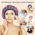 thumbnail image 2 of HUGFEGWE 4 PCS Shower Caps for Women, Elastic and Reusable Bath Caps, Double Waterproof Layers Shower Cap, Bathing Shower Caps, Environmental Protection Hair Bath Hat - Printed Color AZ824-28638, 2 of 8