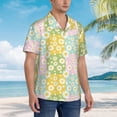 thumbnail image 3 of Fuzoiu Daisies Flowers Print Hawaiian Shirt for Men, Summer Beach Casual Short Sleeve Button Down Shirts, Men’s Beach Summer Shirts with Pocket,X-Large, 3 of 7
