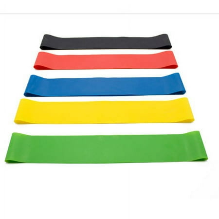 Pioneer Resistance Bands Exercise Loop, Set of 5, Workout Bands for Ankle, Leg, Stretching, Physical Therapy, Yoga and Home Fitness – with Carry Bag