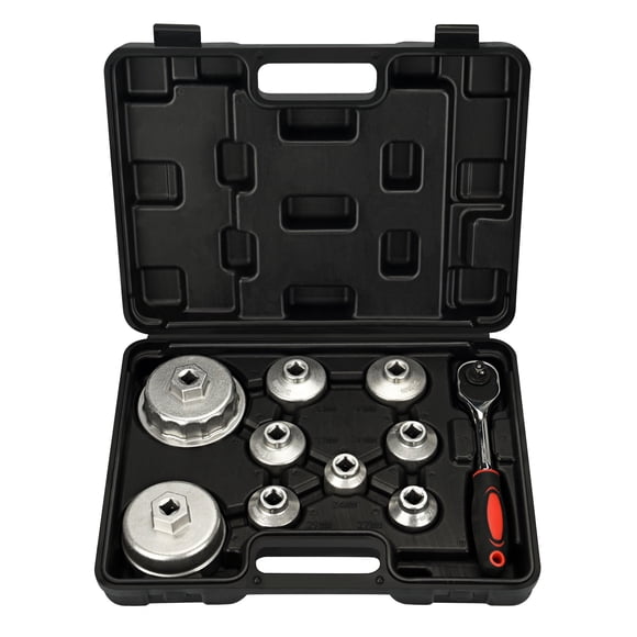 Mofeez Oil Filter Cap Wrench Metric 10-Piece Socket Set Tool Kit 24mm to 65mm for BMW, Mercedes, VW Paper Toyota 1.8L 2.5L 5.7L Engine