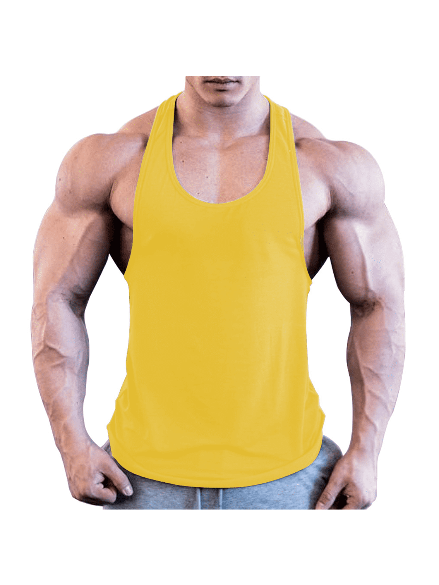 Men's Gym Workout Tank Tops YBack Sleeveless Muscle Fitness