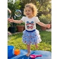thumbnail image 4 of BemeyourBBs Kids Toddler Baby Girl 4th of July Outfit Patriot Independent Day Summer Clothes 12 18 24 Months 2 3 4 5 Years Cute Bow Star Print Short Sleeve T Shirt Tops and Tulle Tutu Skirt Set, 4 of 9
