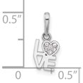 thumbnail image 4 of Sterling Silver Rhodium-Plated Cz Love Pendant (Width 5.6) (Length 11.5) - Jbsp, 4 of 5