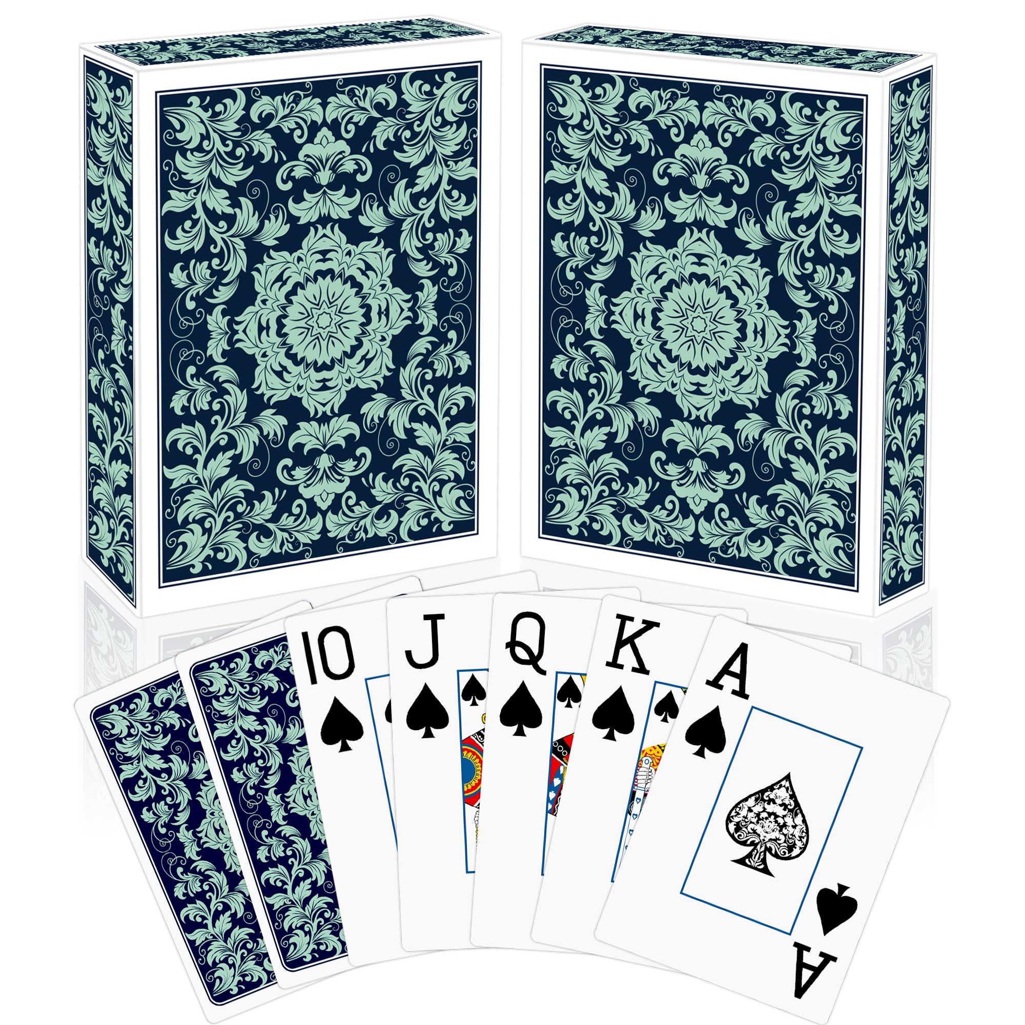 Paquete De 2 Barajas De Cartas Gigantes Impermeables Con Letra Grande Para Adultos Mayores – Ideales Para Piscina, Playa Y Viajes