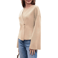 thumbnail image 2 of Womens V Neck Cardigan Long Bell Sleeve Button Down Open Front Loose Knit Fall Sweater Blazer L, 2 of 10
