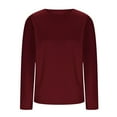 thumbnail image 5 of Oplxuo Women's Long Sleeve Shirts Crewneck Cotton Basic T-Shirt Solid Color Soft Comfy Casual Tops Tees for Women, 5 of 6