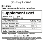 BodyBreeze Internal Deodorant Supplement – Full Body Deodorizer for Gut Health, Skin Health, Detox & Digestion Support – Natural Odor Control Chlorophyll Pills for Head-to-Toe Freshness | 30 Capsules