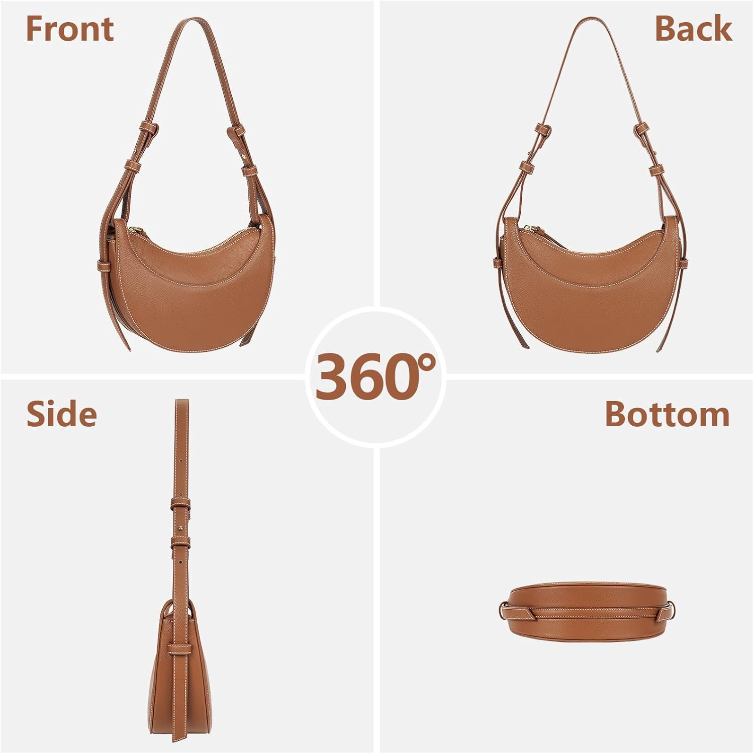 Saddle Bag for Women Shoulder Bag Crescent Purse Trendy Crossbody Bag Hobo Handbag