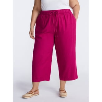 Terra & Sky Women's Plus Size Faux Leather Pants, 29” Inseam