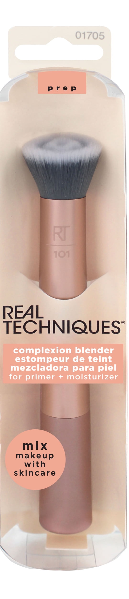 Real Techniques Complexion Blender Makeup Brush, Professional Primer and Moisturizer Face Brush, Orange, 1 Count