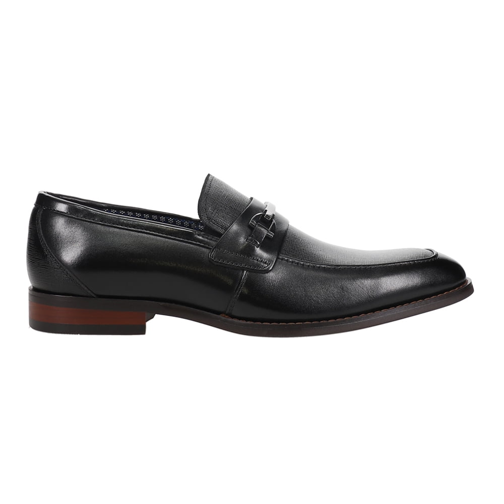 Men\'s Stacy Adams Aberdeen Moc Toe Saddle Slip On Dressy Shoes Black Sz 9 W Wide Men main image 4