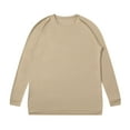 thumbnail image 2 of Raeneomay Long Sleeve Shirts for Men Solid Color Casual Fitness Sport Permeability Round Neck Long Sleeve Blouse, 2 of 2