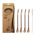 thumbnail image 2 of xaoyunyn Reusable Stainless Steel Spoon Straw Set with Filter for Beverages Includes 4 Straw Spoons and 1 Cleaning Brush for Coffee,Tea Juices, 2 of 6