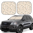 thumbnail image 1 of Fotbe Milk Tea 2-Piece Car Windshield Sun Shade | Sun Blocker for Car Windshield | Foldable Automotive Interior Accessories for Sun Protection-Medium, 1 of 6
