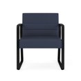 thumbnail image 2 of Waterfall Reception Waiting Sled Base Oversize Guest Chair / Black Steel / Blue, 2 of 5
