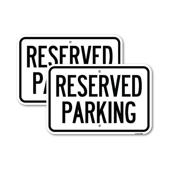 (2 Pack) Reserved Parking Sign | 18" X 24" Heavy-Gauge Aluminum Sign | Rust Free Aluminum, Weather Resistant, Waterproof, Fade Resistant, 2 Pre-drilled Holes