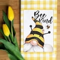 thumbnail image 4 of SPXUBZ Kitchen Towel, Yellow and White Plaid Dwarf Bee Bee Happy Bee Kind Towel, Suitable for Home Kitchen Festival Decoration Housewarming Gift Towel Set of 2, 4 of 5
