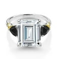 thumbnail image 3 of Gem Stone King 925 Silver and 10K Yellow Gold Black Onyx Ring Set with Moissanite (8.12 Cttw) (Size 6), 3 of 6