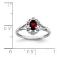 thumbnail image 3 of Sterling Silver Rhodium-plated Garnet & Diamond Ring, 3 of 6
