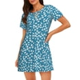 thumbnail image 1 of Saiise Belle Chemise de Nuit à Motif Floral pour Femmes Manches Courtes Col Rond Mignonne Robe de Nuit Confortable, 1 of 6