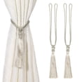 thumbnail image 1 of Uxcell Sujetadores de Cortina, Paquete de 2 Sujetadores de Cortina Elegantes Hechos a Mano con Clips Decorativos de Borlas, Beige, 1 of 7