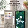 thumbnail image 4 of for iPhone 13 Case Wallet for Women,Flip Folio Cover with Butterfly Embossed PU Leather Stand Credit Card Holder Slots Magnetic Wrist Strap Protective Phone Case for iPhone 13 (Gray), 4 of 13
