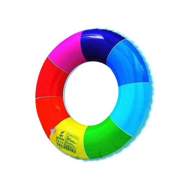 Círculo inflable de natación para piscina, estampado de arcoíris, PVC, 0,35 mm