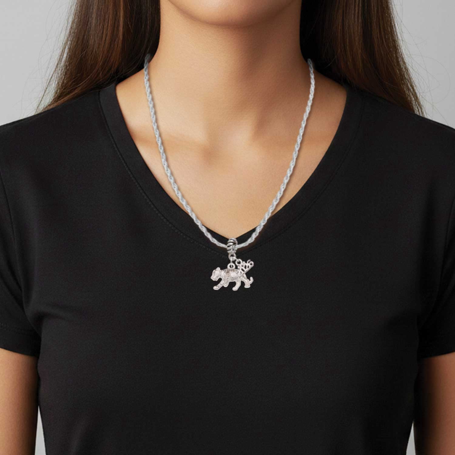 Delight Jewelry Silver Plated Tiger Cub - Rope Charm Bead Dangle with Mini 2026