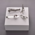 thumbnail image 2 of Yoursfs Brand 4Pcs Silver Tie Clip Set for Men Unique Tie Clips Personalized Fashion Jewellery, 2 of 5
