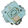 thumbnail image 2 of Letter Q Initial Monogram - Blue Dots Foam Coaster Set of 4, 2 of 3