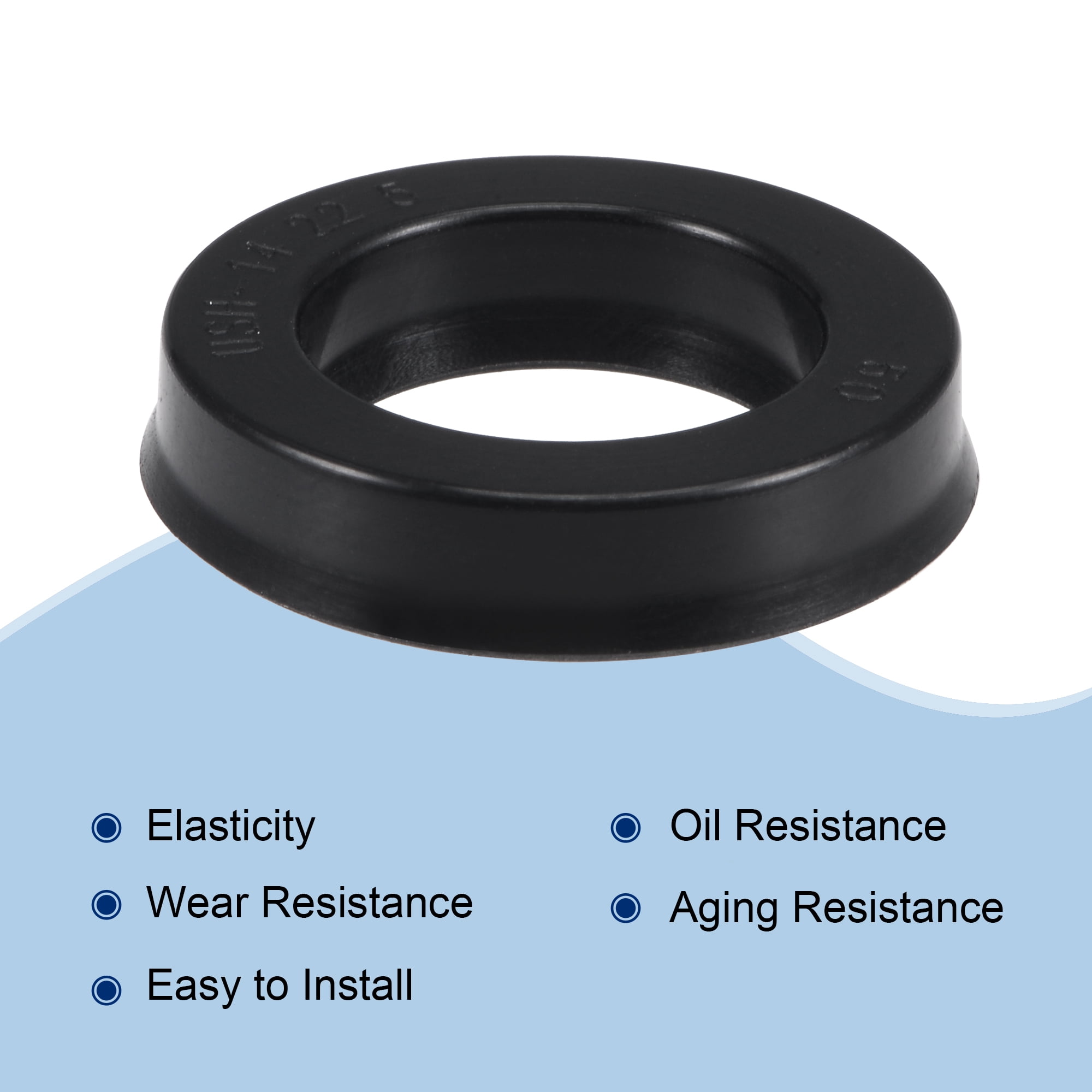Unique Bargains USH Radial Shaft Seal Nitrile Rubber Oil Seal 0.55"ID x 0.87"OD x 0.20"W