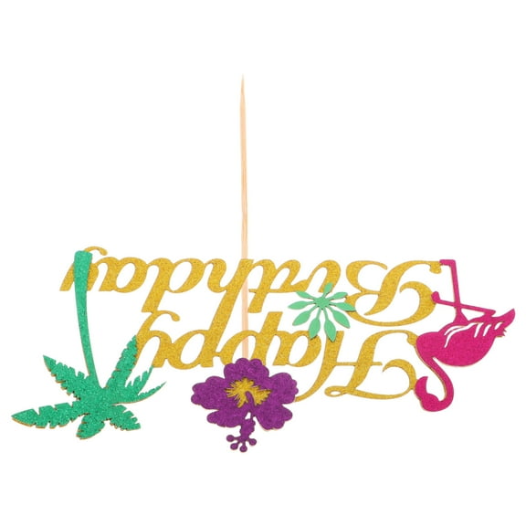 Hemoton Tropical Flamingo Cake Decoration Hawaiian Luau Party Cake Topper for Summer Birthday Parties Beach Theme Poolside Celebrations