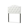 thumbnail image 2 of Baxton Studio Myra Modern and Contemporary White Faux Leather Upholstered Button-Tufted Scalloped Twin Size, 2 of 5